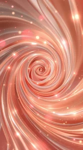 An abstract swirl of rose gold roses with glowing effects, designed for a captivating rose gold wallpaper, 4K clarity