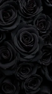 A gothic bouquet of dark roses with intricate petals, designed for a dramatic dark rose wallpaper, 4K clarity