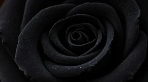 A close-up of velvety black rose petals with intricate details, crafted for an elegant black rose wallpaper, 4K crisp