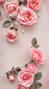 Vintage-style pink roses arranged on a faded background, perfect for a timeless pink roses wallpaper, UHD clarity