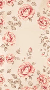 A vintage-style red rose wallpaper with muted tones and soft textures, ideal for a timeless floral design, 4K clarity