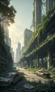 4K Post-Apocalyptic Wallpaper – Nature vs Future Ruins