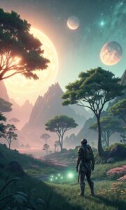 4K Sci-Fi Wallpaper – Alien Planet Eden Prime with Glowing Nature